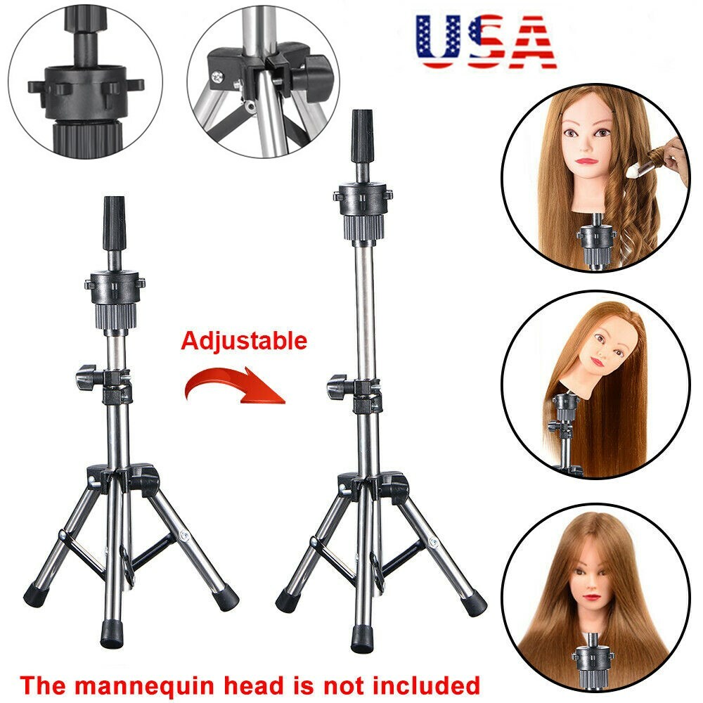 Portable Wig Mannequin Head Wig Model Bracket Holder Adjustable Tripod Stand USA