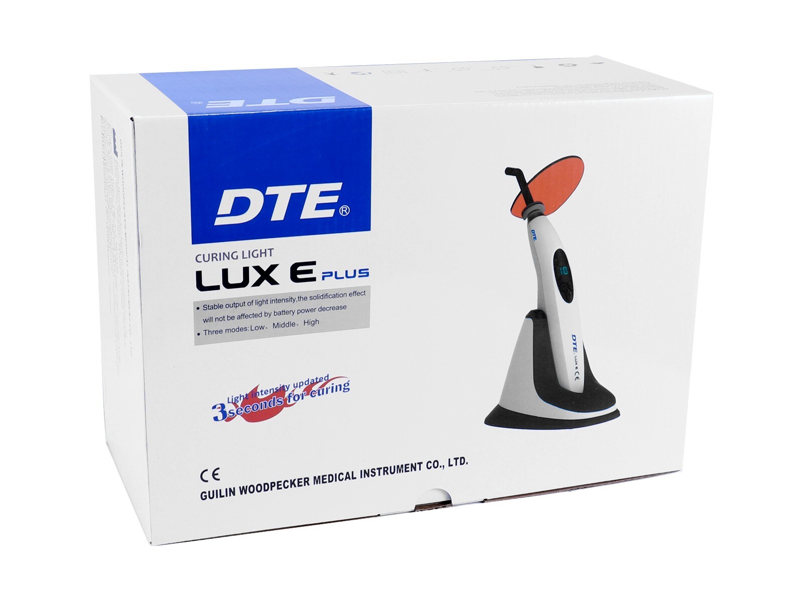 Woodpecker DTE LUX E Plus Dental Curing Light Lamp Wireless Wide Spectrum 3S