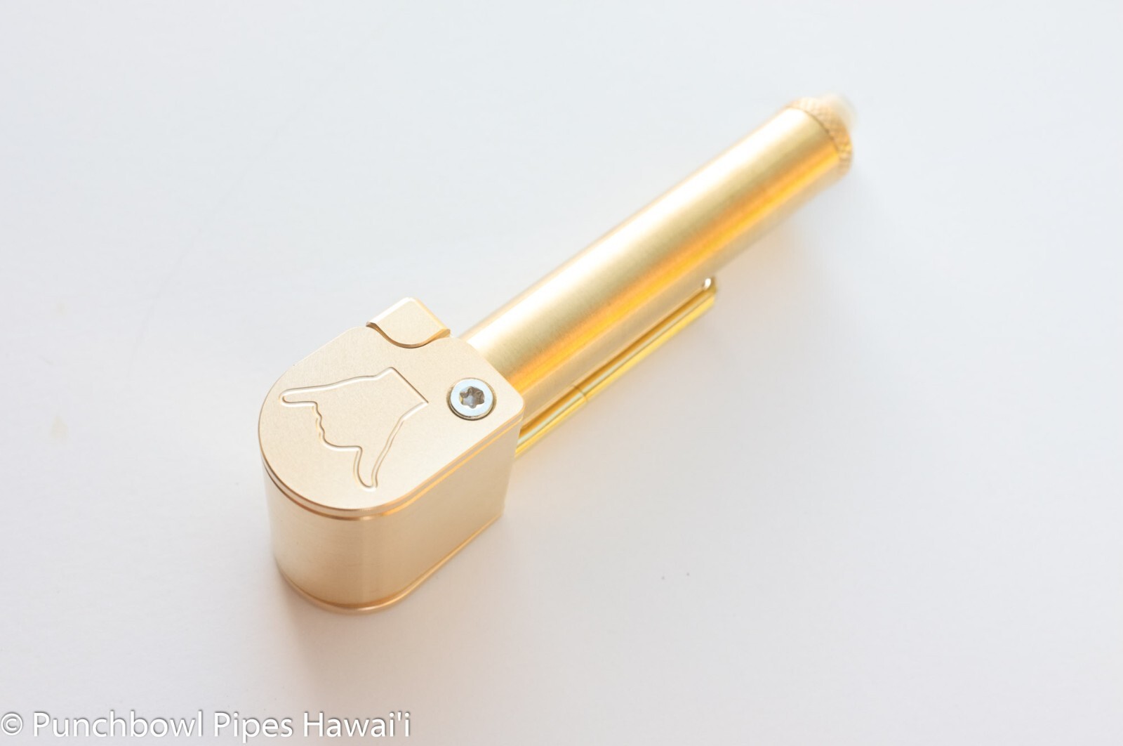 Super Shaka Pipe Unique Brass All-in-One w Long Stash Tube Poker Indestructible