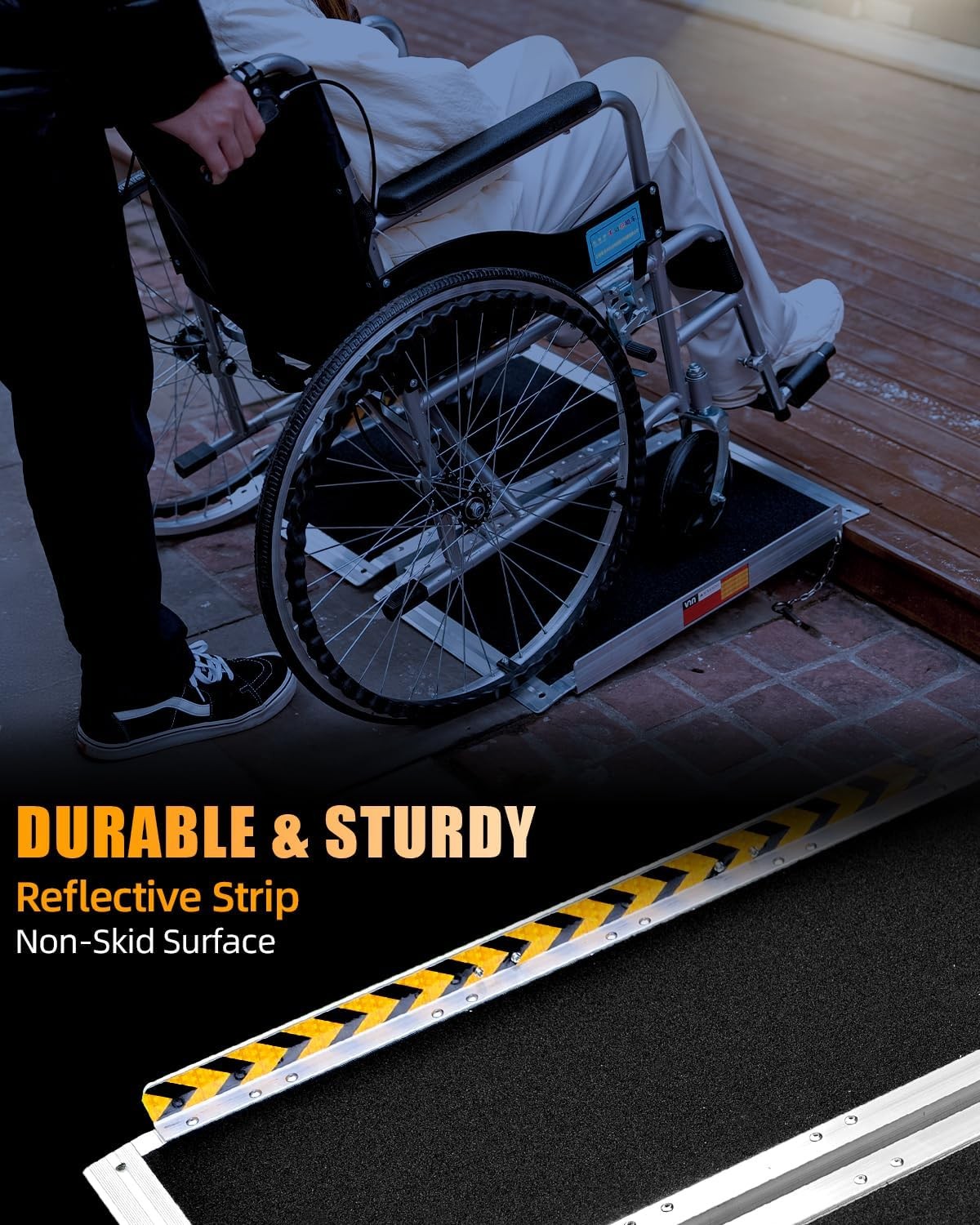 VNN 2-12 FT Folding Aluminum Wheelchair Ramp Portable Mobility Scooter Non-Slip