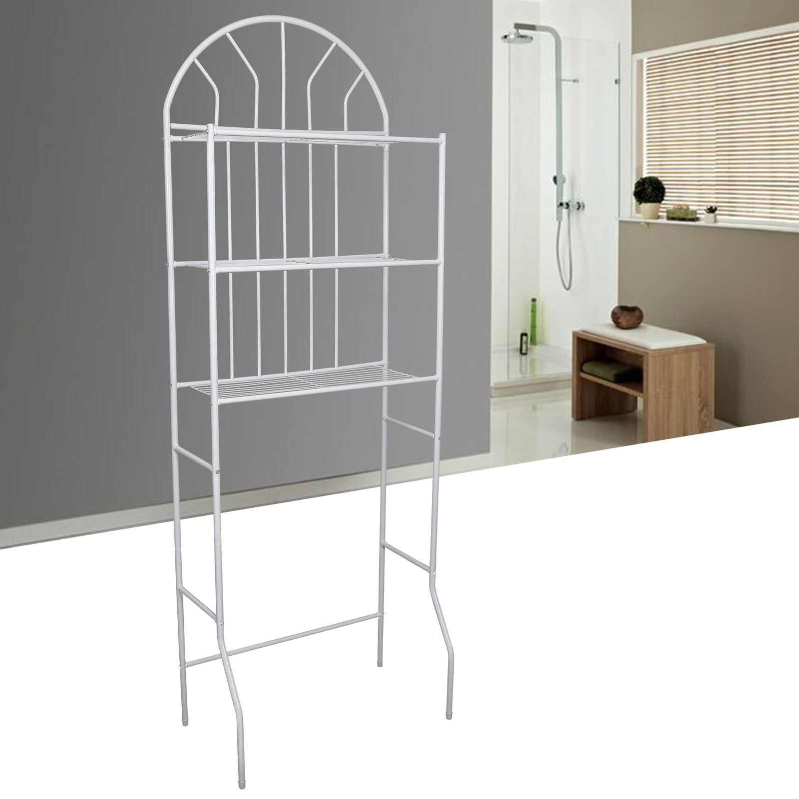 Over The Toilet Storage Rack Shelves Bathroom Organizer Shelf Space Saver 3 Tier