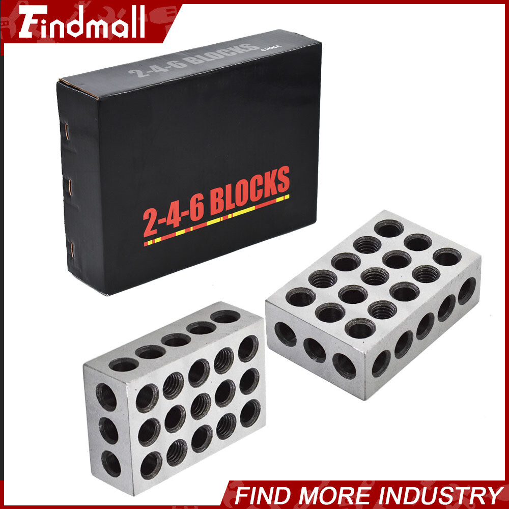 2 Matched Pair 2-4-6 Blocks 23 Holes .0002" Machinist Precision 246 Jig 2 4 6