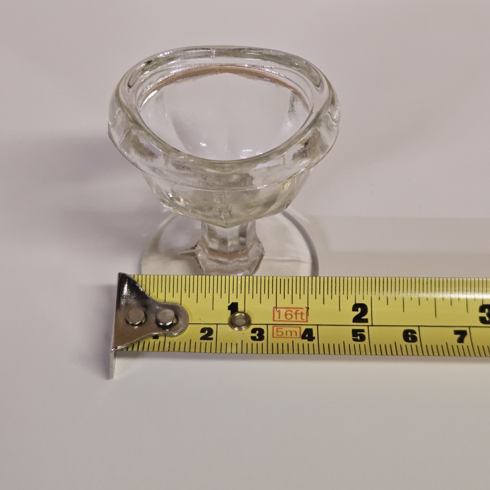 Vintage Gulfport 8 Paneled Clear Glass Eye Wash Cup Marked G