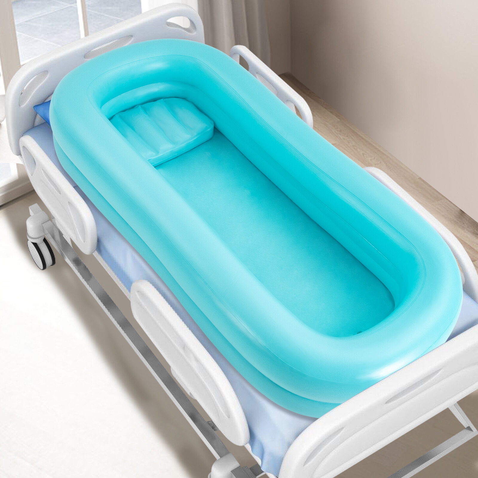 Medical Inflatable Bathtub & Electric Air Pump, Bedside Shower Bathtub