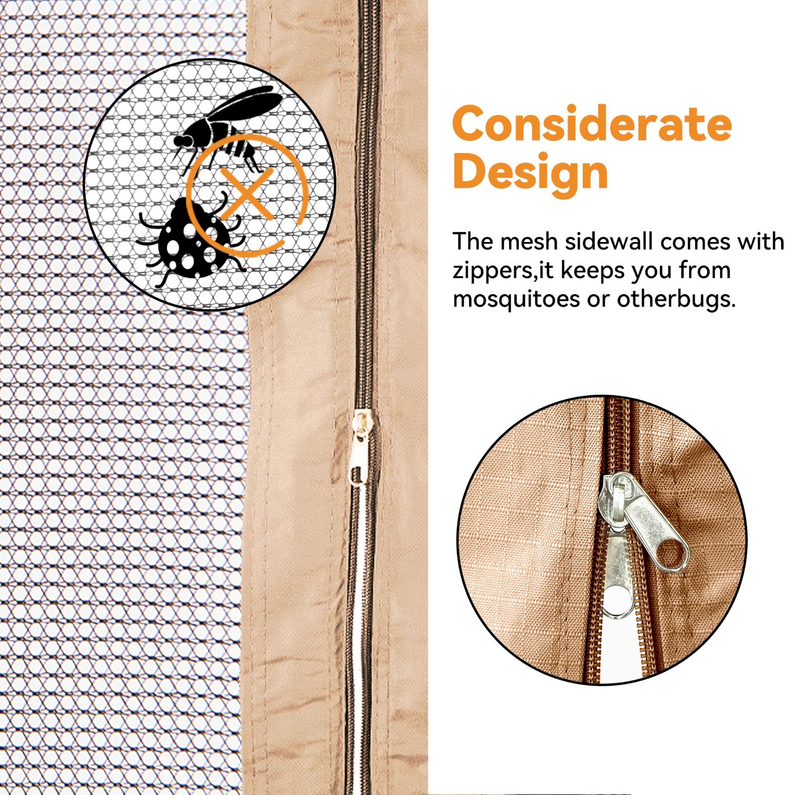 Universal Gazebo Mosquito Netting Replacement 4/6-Panel Sidewalls for Patio