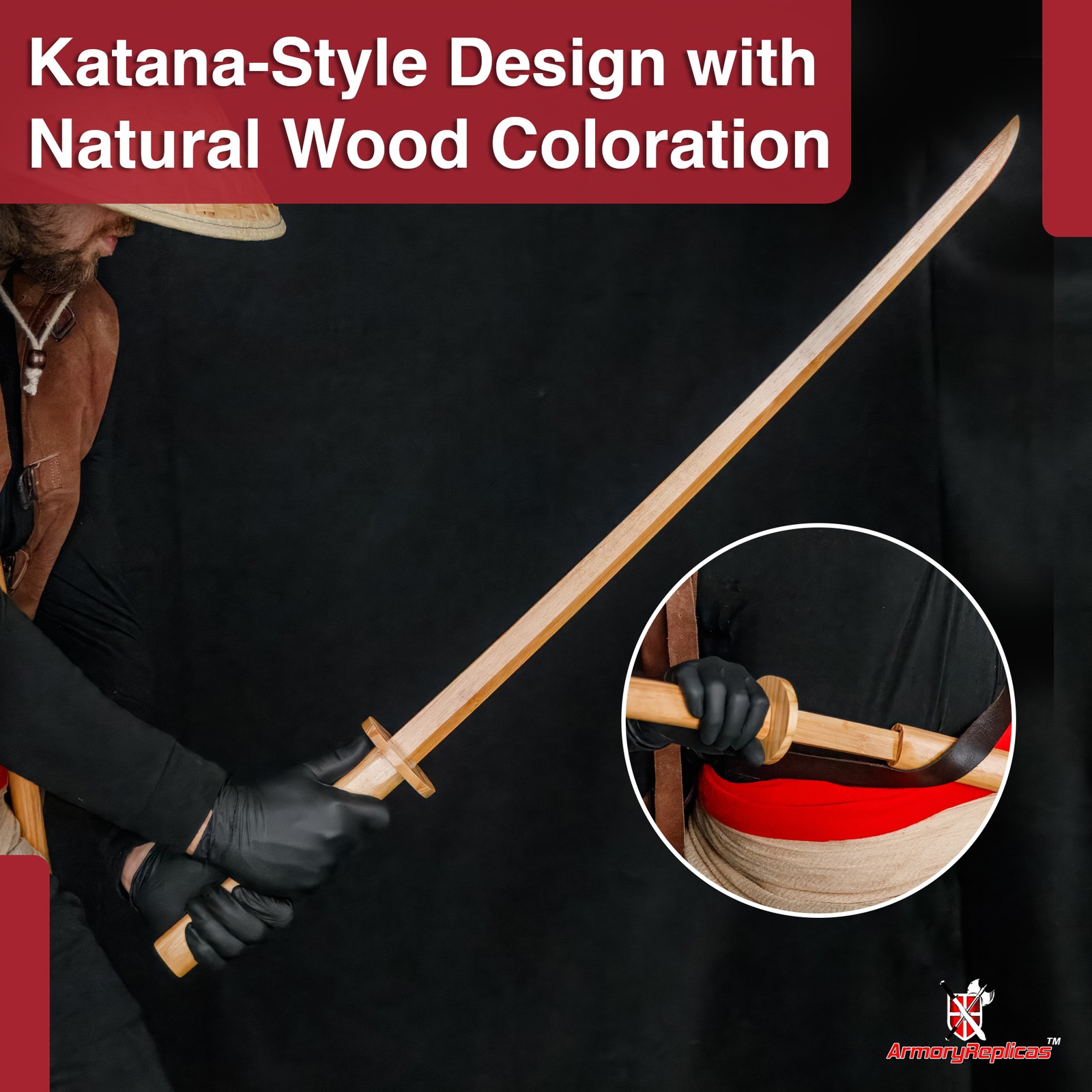 40" Wooden Practice Sword Bokken Katana - Martial Arts Kendo Training Prop