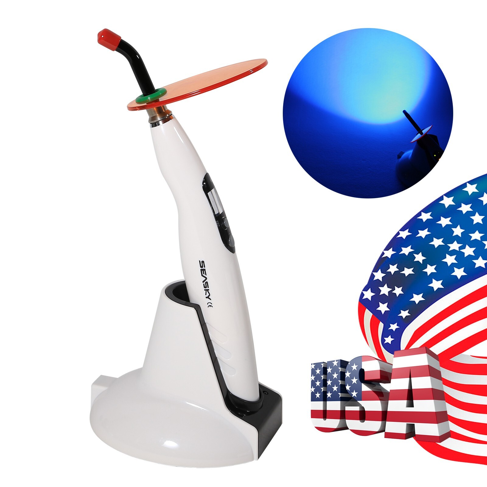 Woodpecker Style Wireless Cordless LED Dental Curing Light Lamp Teeth Whitening