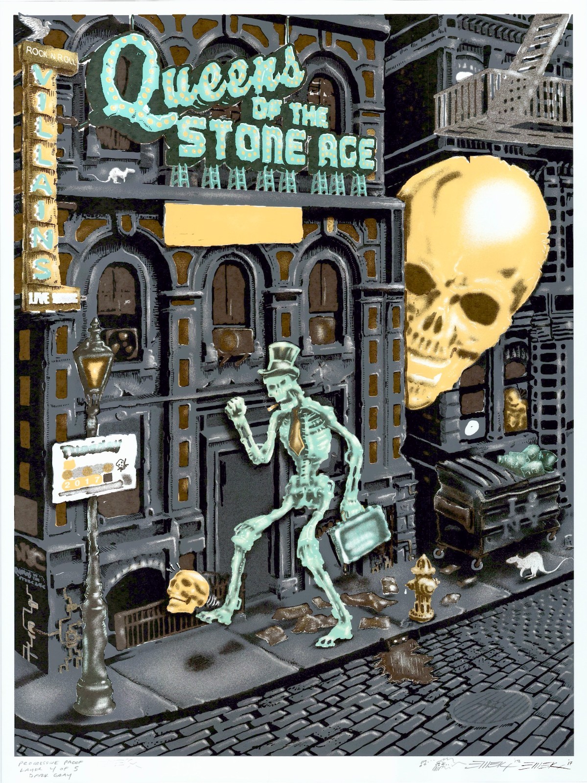 UNIQUE/MINT & SIGNED EMEK QOTSA MSG NYC Progressive Proof SET