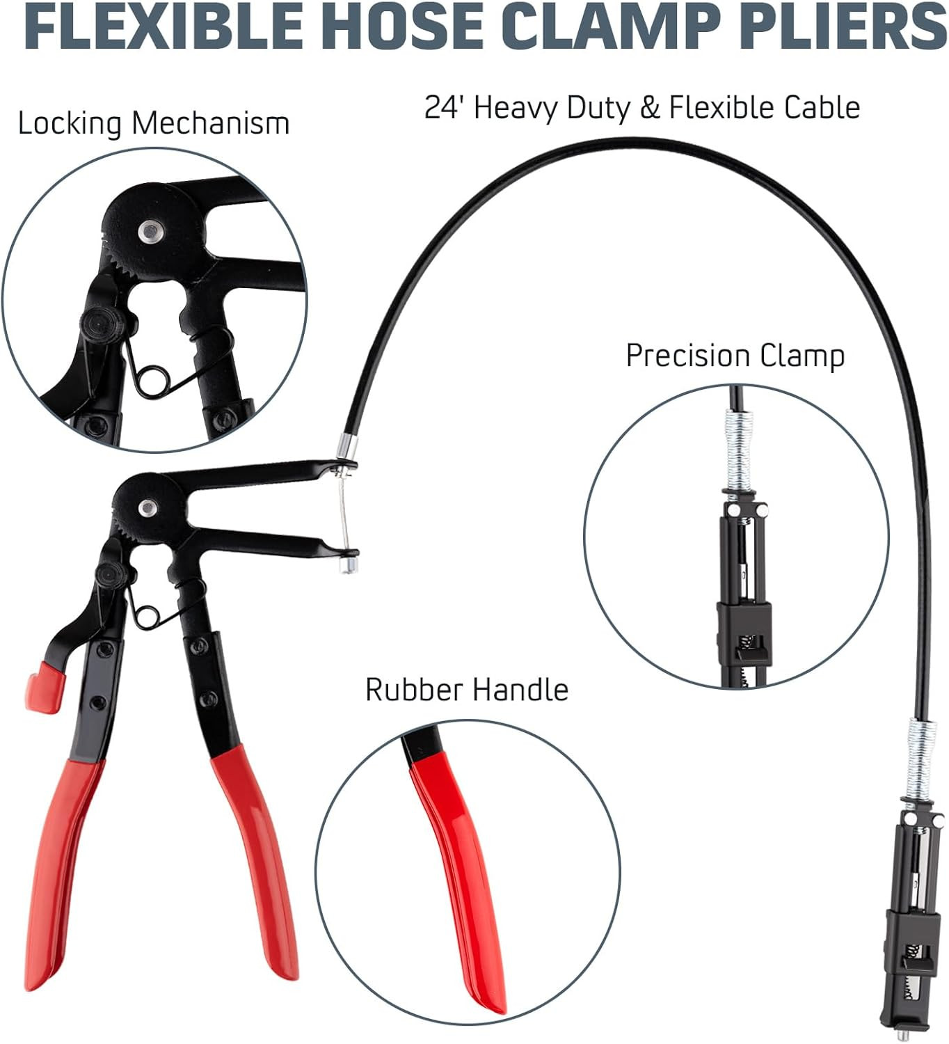 10Pc Hose Clamp Clip Remover Pliers Wire Long Reach Kit Fuel Oil Water Hose Tool