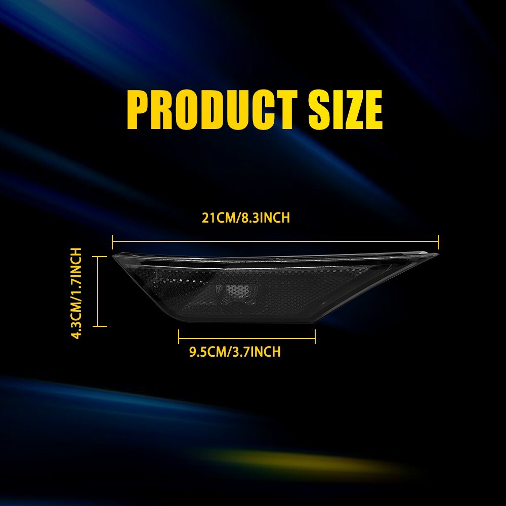 2PC For 2016-2021 Honda Civic Front LED Side Bumper Marker Smoked White LED EOA