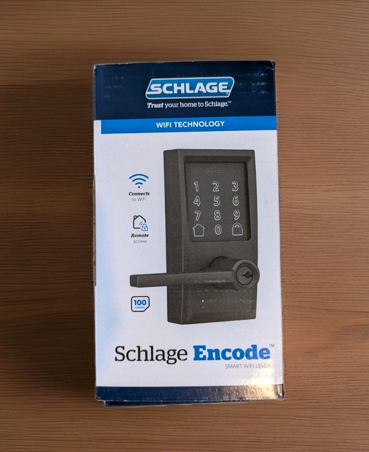 SEALED! Schlage Encode Smart WiFi Latitude Lever Matte Black  Century Trim Lock