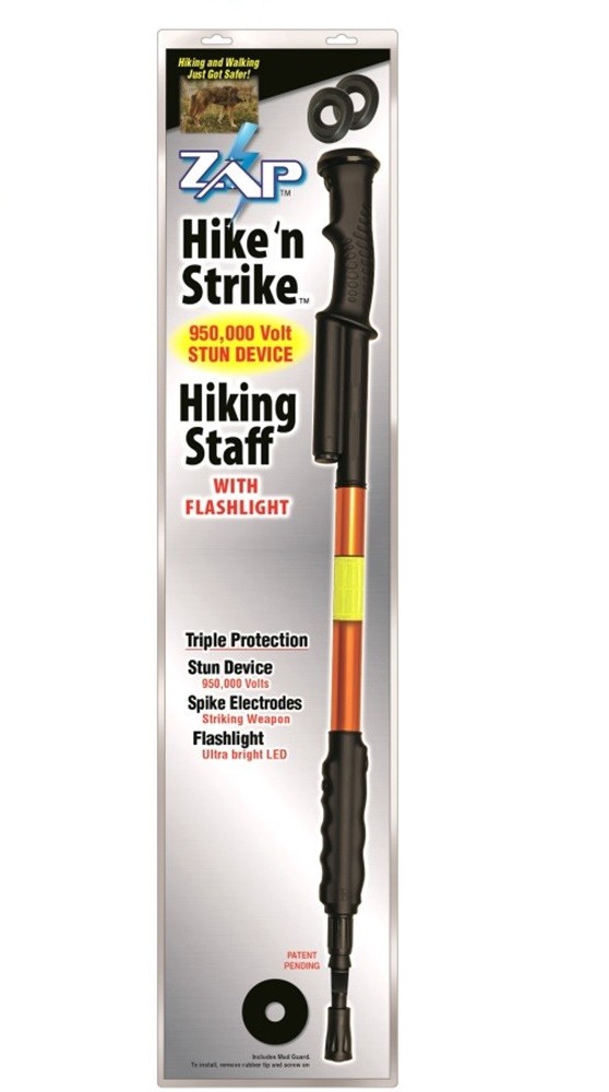 ZAP Hike 'n Strike 950,000 Volts Stun Gun Walking Hiking Stick with Flashlight
