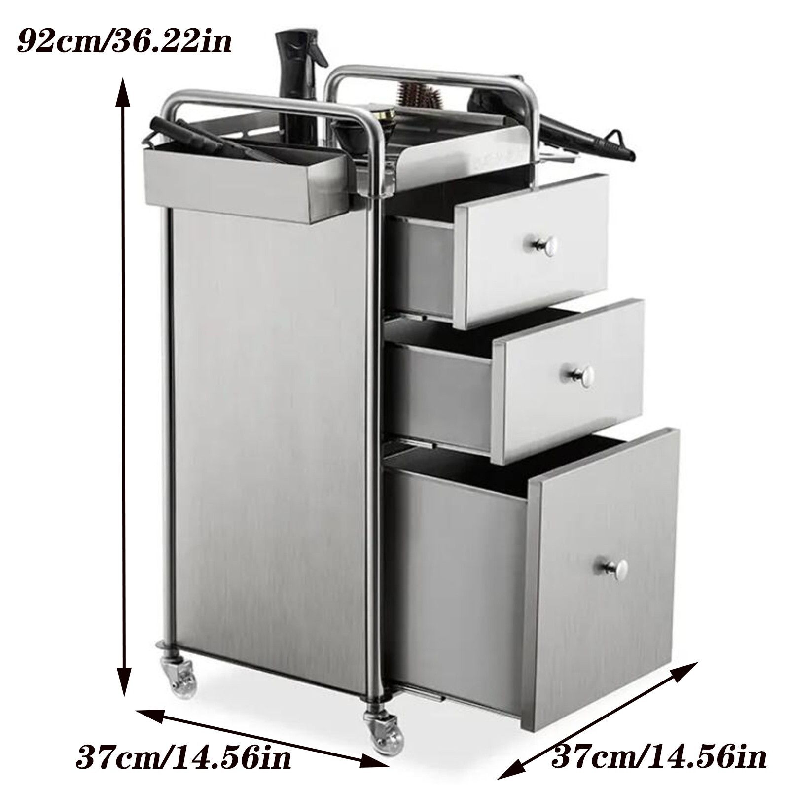 Mobile Cabinet Multi-functional Beauty Salon Hairdressing Cart 3 Drawers