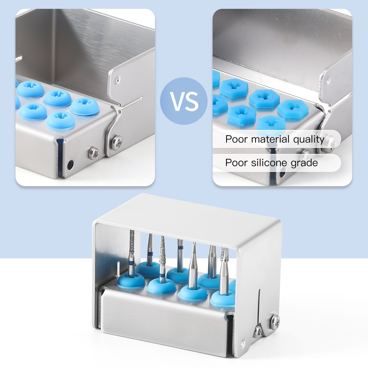 Caja de desinfección de cassette de esterilización de instrumento dental Bur
