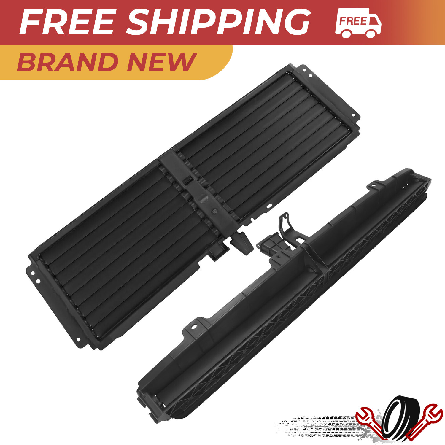 2Pack Black Upper + Lower Grille Shutter For Chevy Equinox Terrain 2018-2020