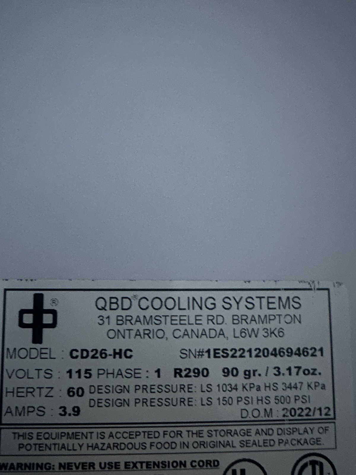 Pepsi Upright Reach In Refrigerator MODEL CD26-HC Single Door