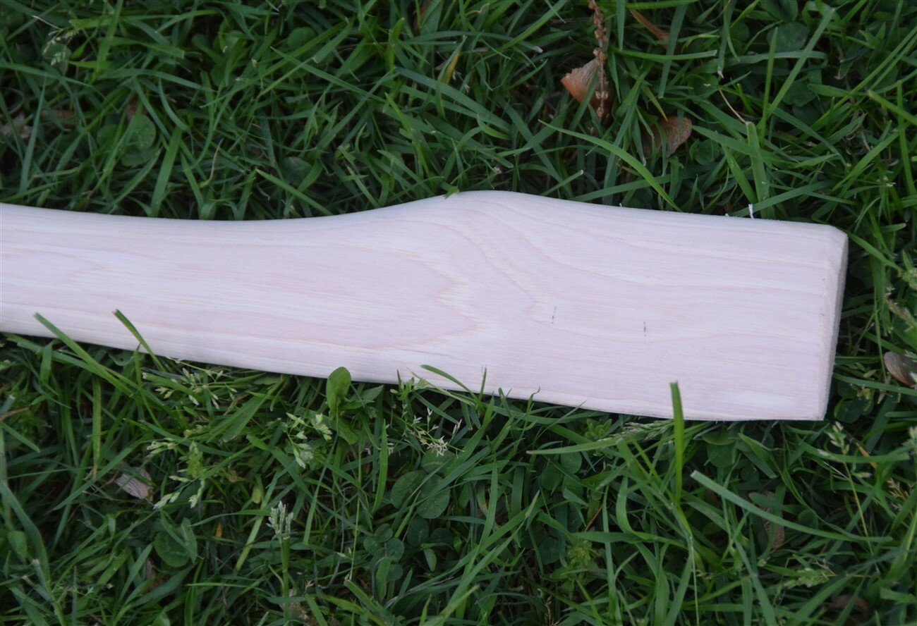 HICKORY 28" Single Bit Boys Bent AXE HANDLE ~ UNFINISHED ~ Amish Made