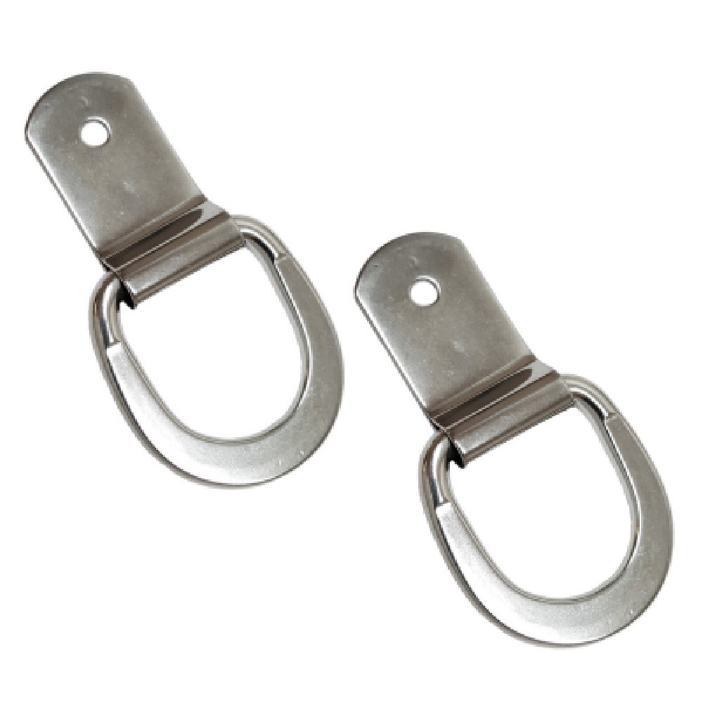 2 pk of Stainless Steel Saddle Repair Dee Clip 1-3/4" D-Ring