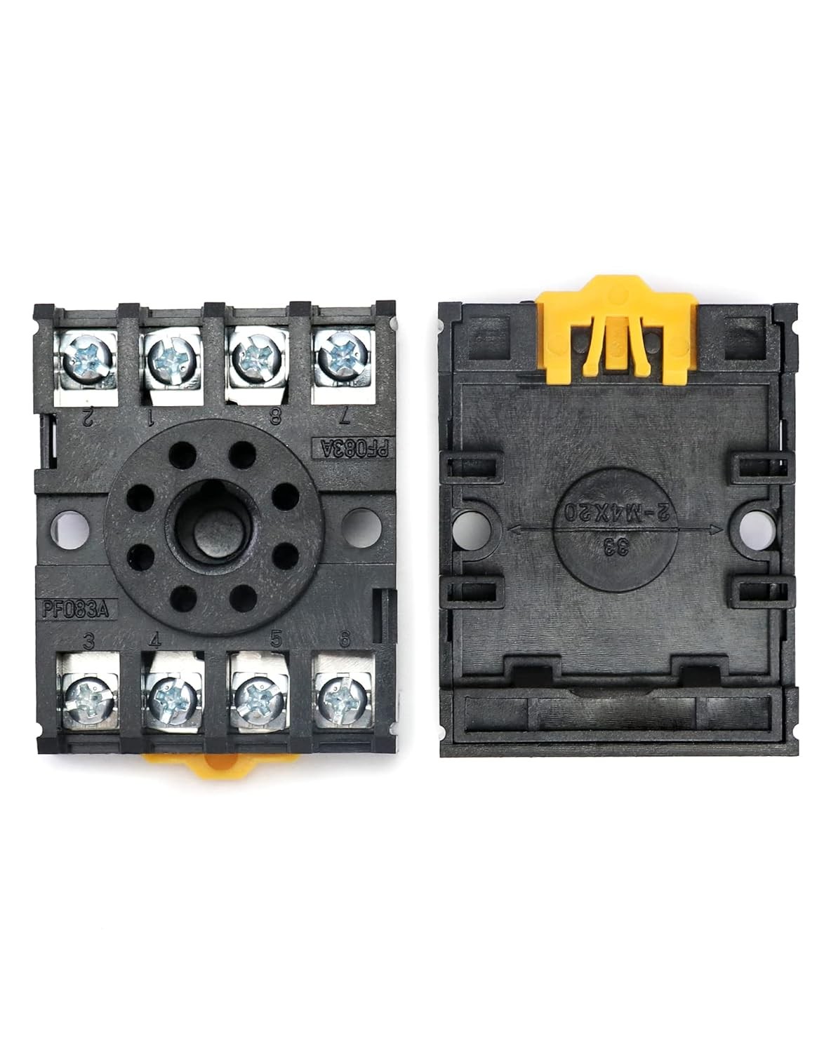 QWORK 8 Pins Relay Socket, 4 Pack 600 V 10 Amp Octal Socket with 4