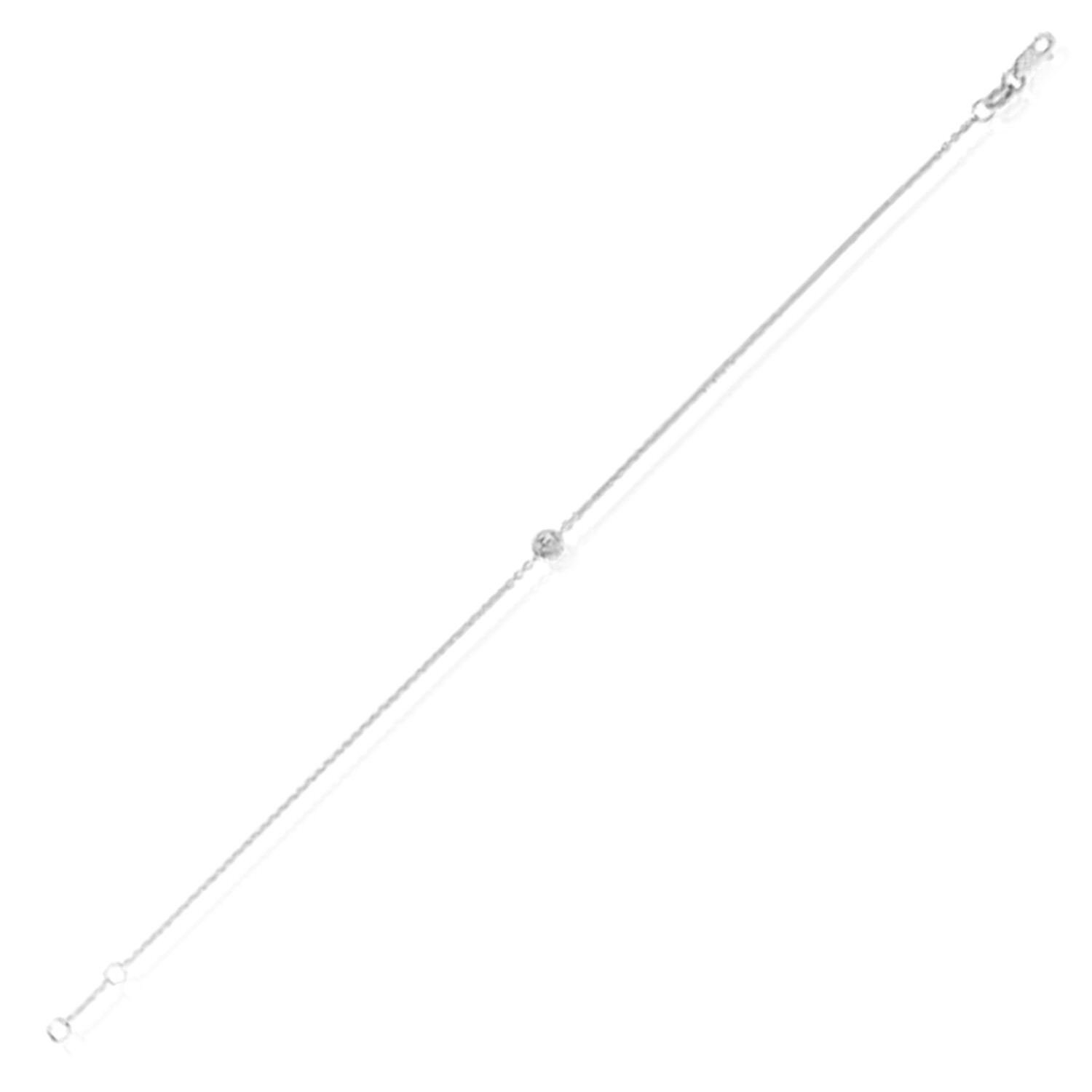 Natural Diamond 14K Gold Yellow White Rose Solitaire Cable Bracelet 6.5-7" Adjus