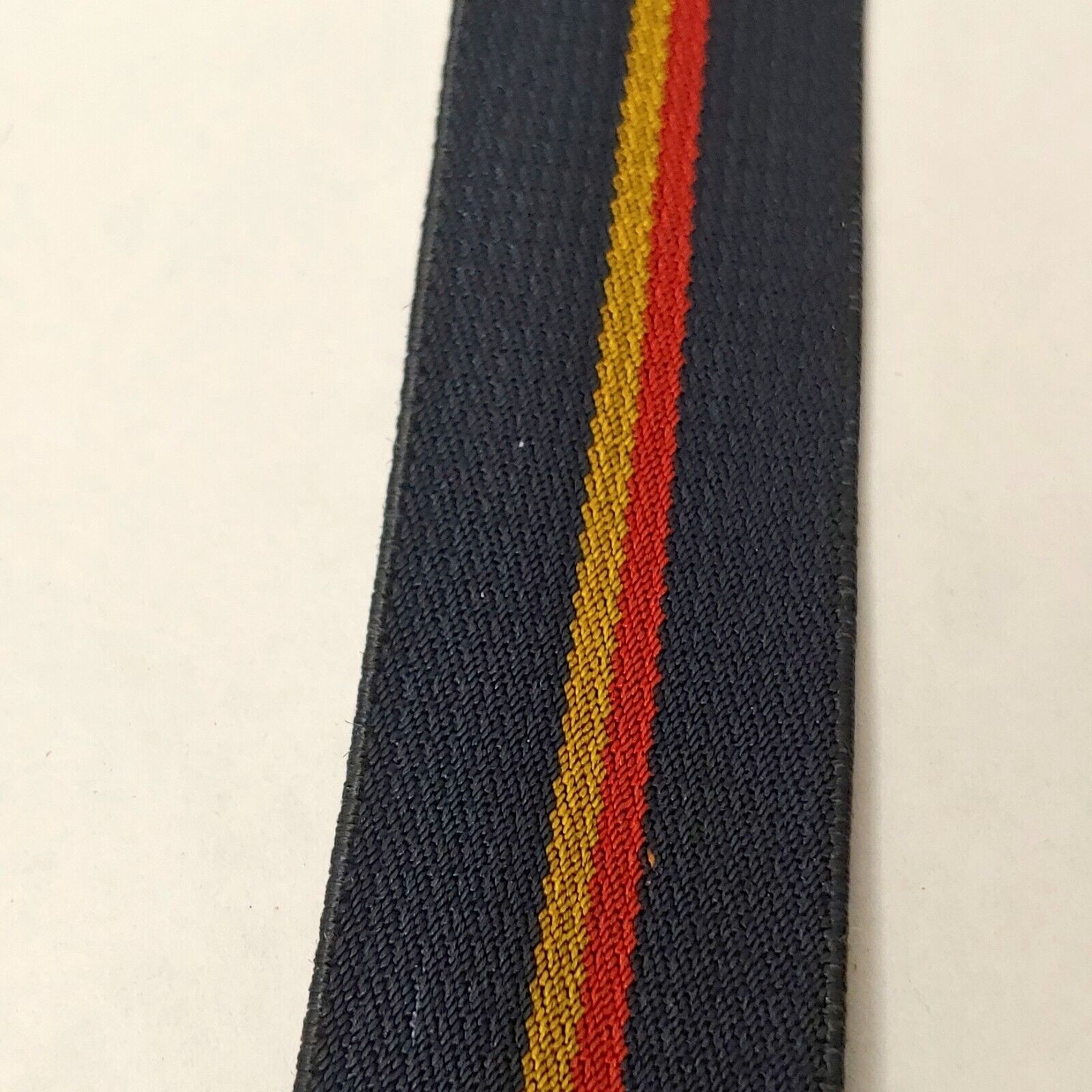 Vintage Boys Pant Suspenders Black Gold Stripe Stretch Adjustable Belt READ