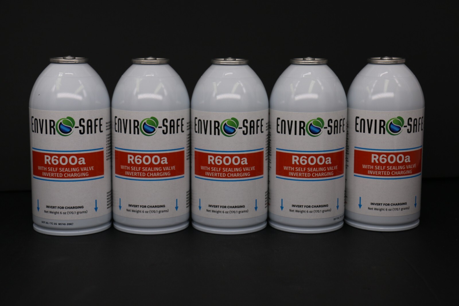 Enviro-Safe R-600a Refrigerant with 7/16" Self Sealing K28 6 oz Case/5 #8070