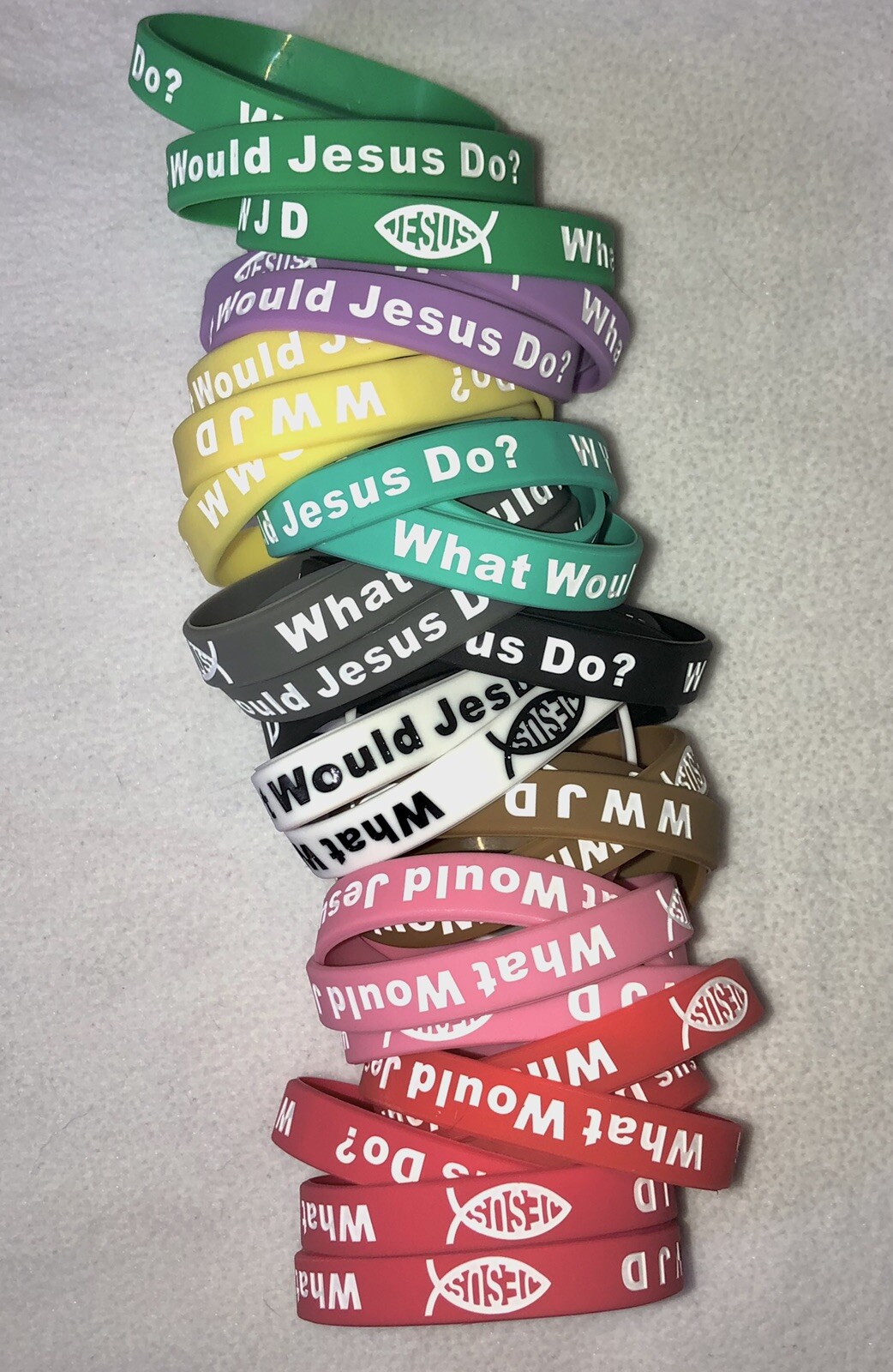 WWJD Wristband Silicone Rubber Bracelet What Would Jesus Do