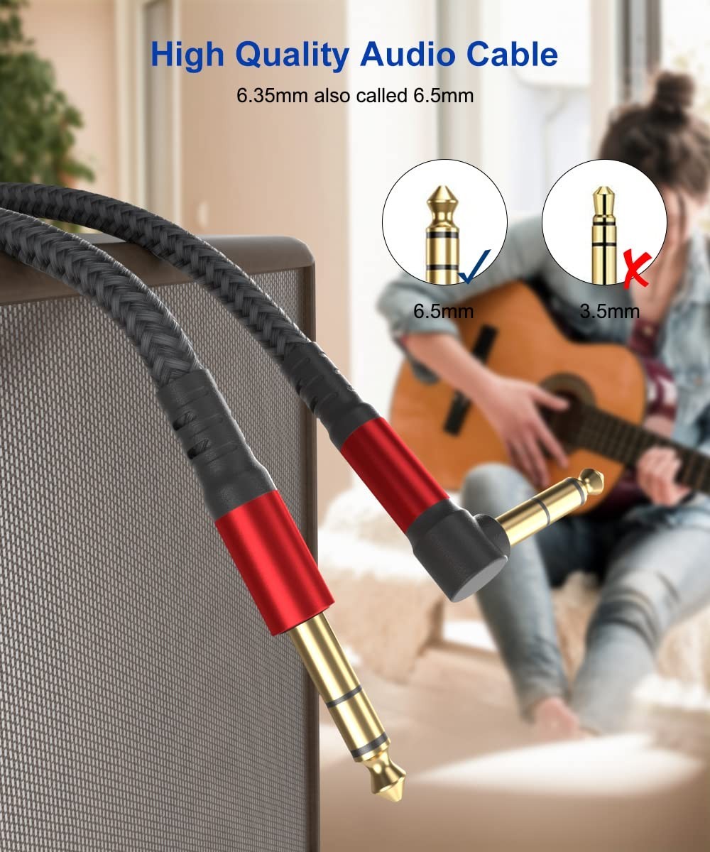 1/4 Inch Cable TRS Guitar Cable 10 Ft 2 Pack Instrument Cable Guitar AMP Cord...