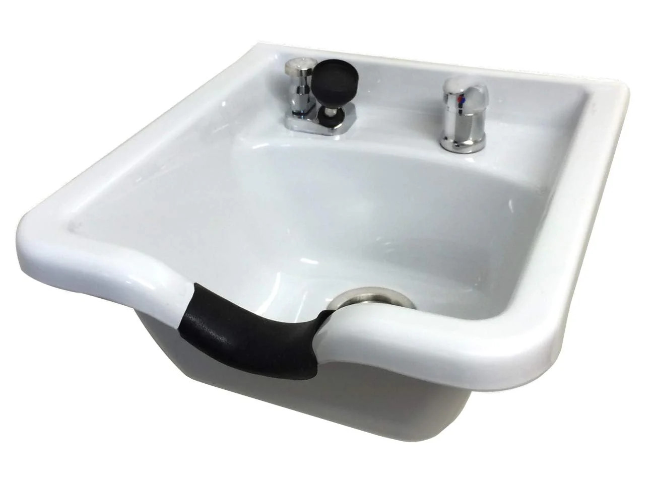 White Square Ceramic Wall Mounted Shampoo Bowl - Modern Clean Salon Sink