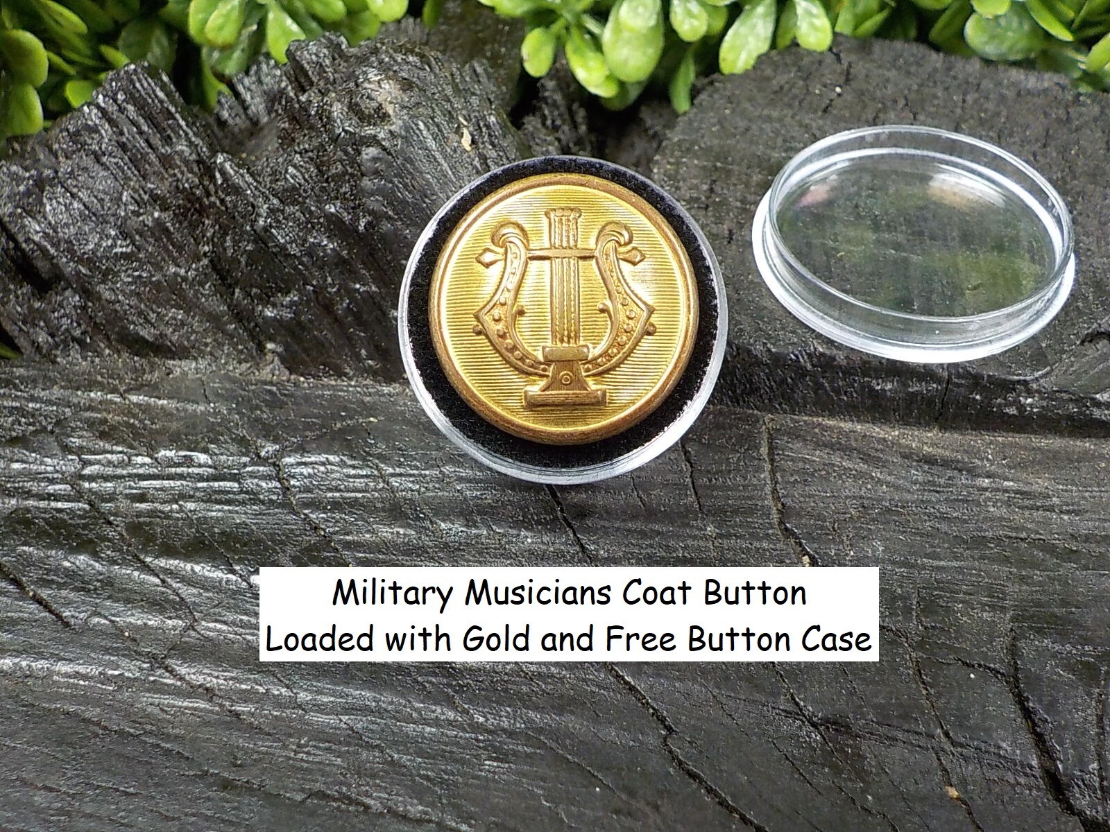 Old Rare Vintage Antique War Relic Military Musician Coat Button Loaded w/ Gold