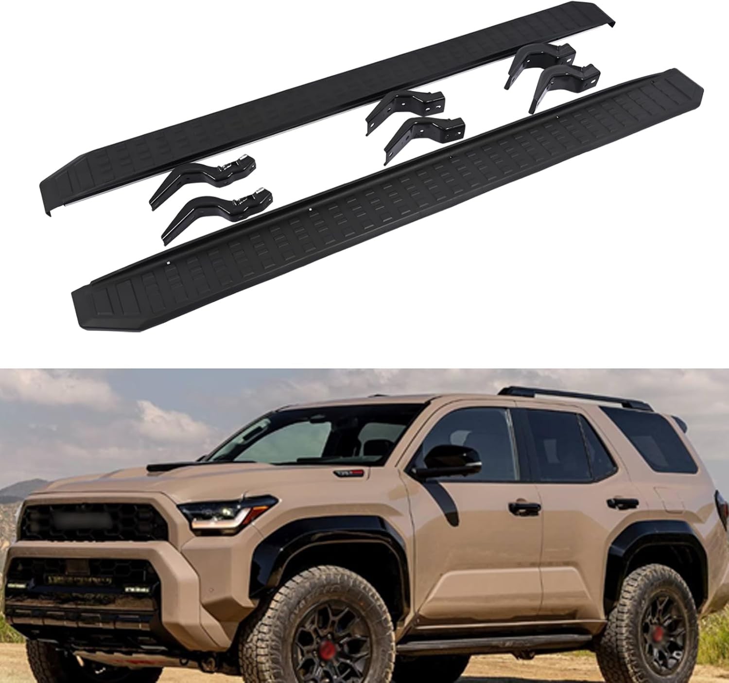 6" Running Boards Side Steps Nerf Bars Fits for Toyota 4Runner N500 2025 2026 Ac