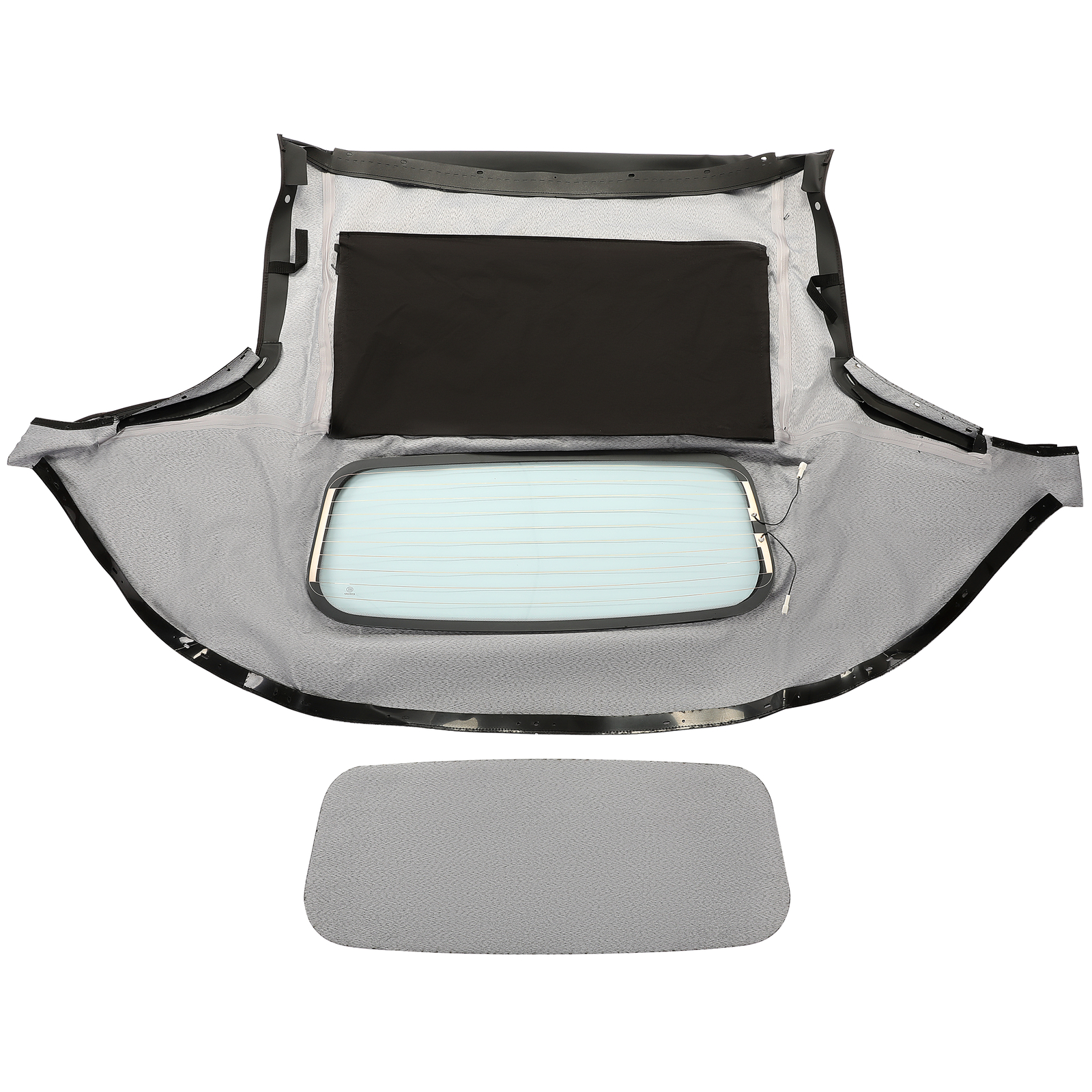 For 90-05 Mazda Miata Convertible Soft Top w/ Heated Glass Window Black Cabrio