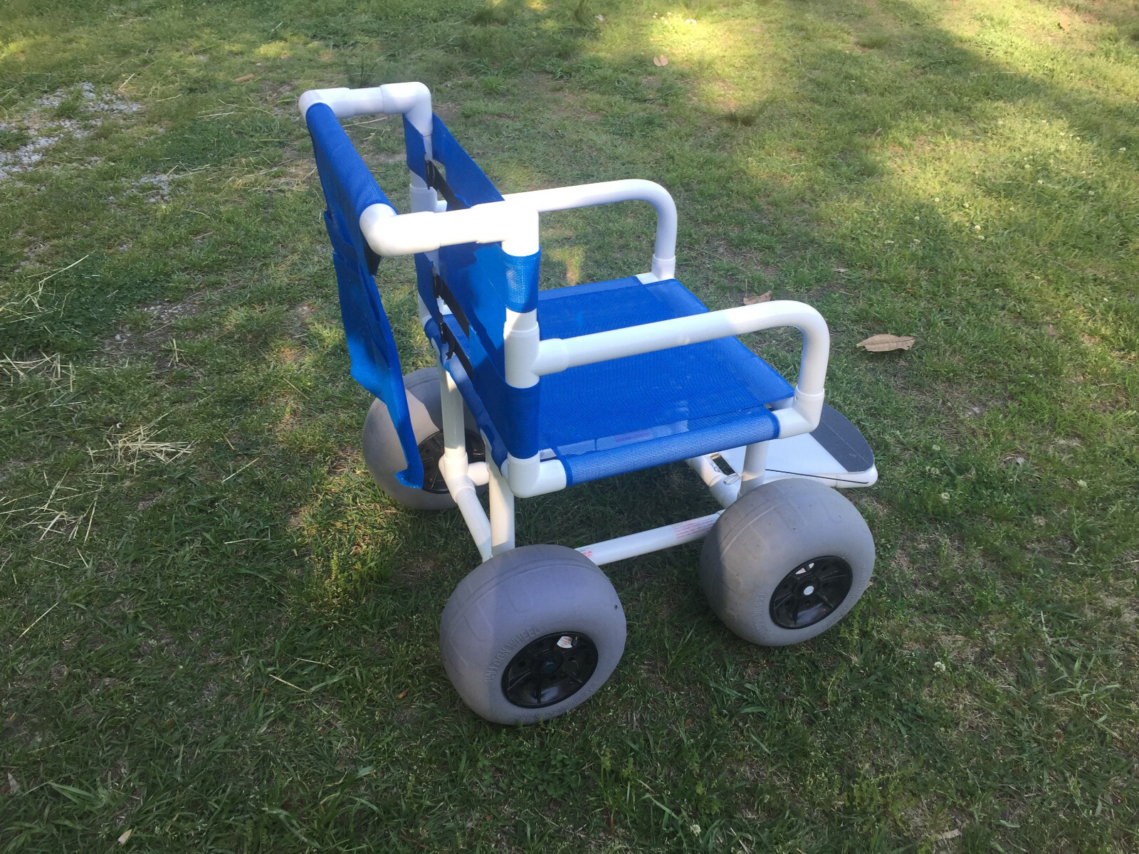 Beach Wheelchair for Sand with Balloon Tires – PVC Frame – Lightly Used