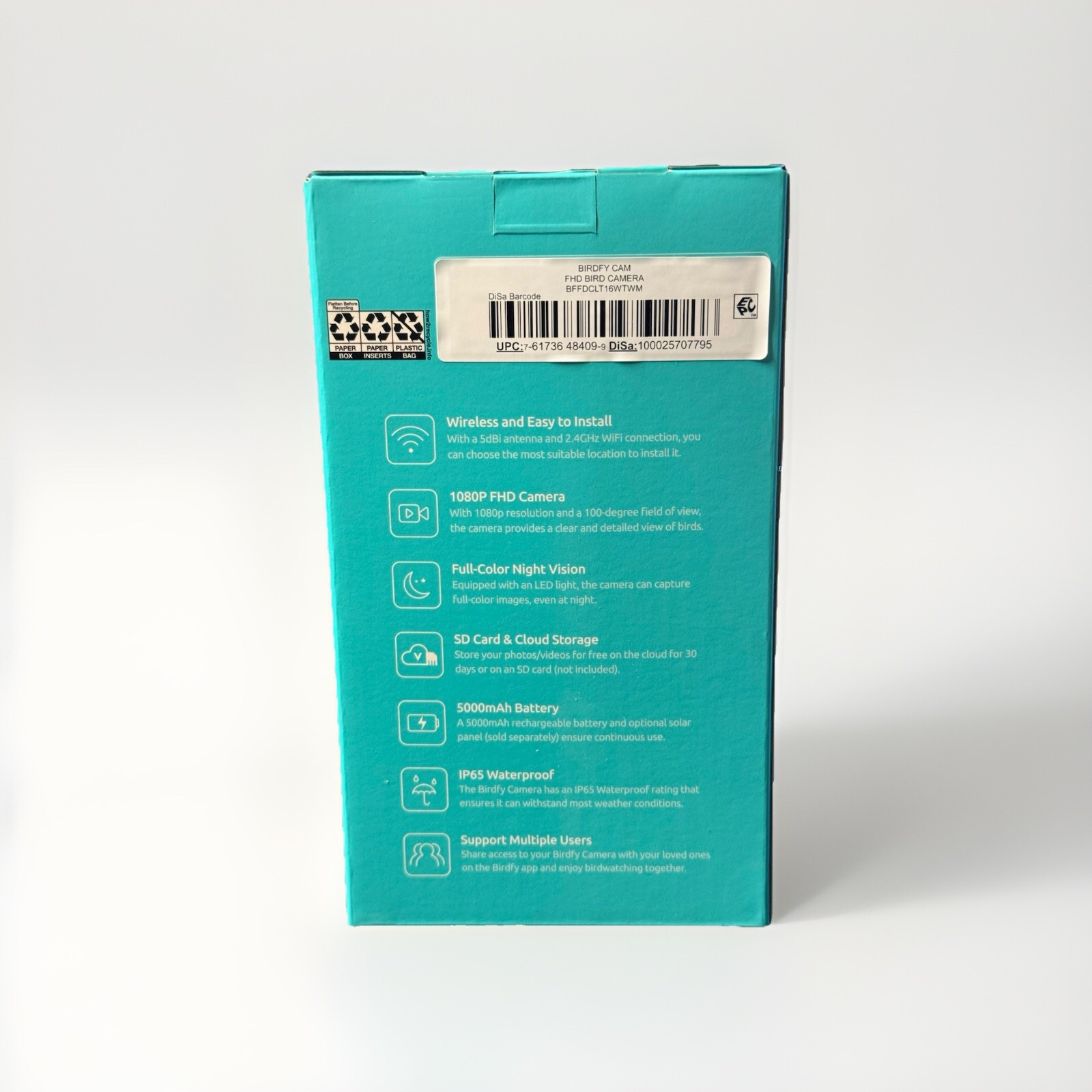 BIRDFY Camera Smart Bird Camera Wild Bird Watching & Recording Video w/Bracket