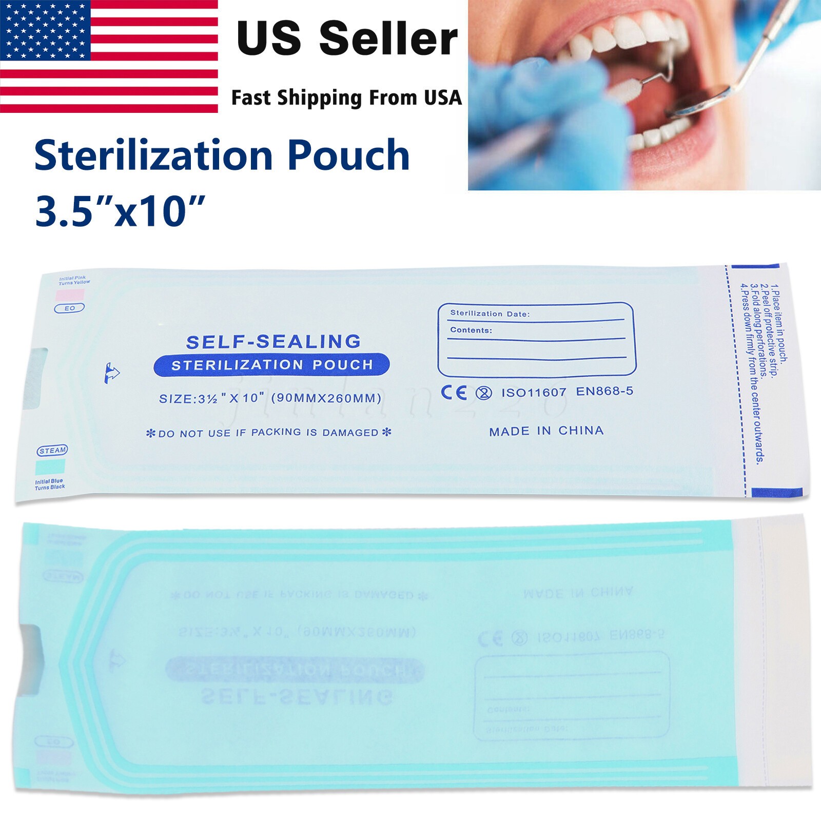 200 Self Sealing Sterilization Pouches Autoclave Pouch,Disposable Sterilizer Bag