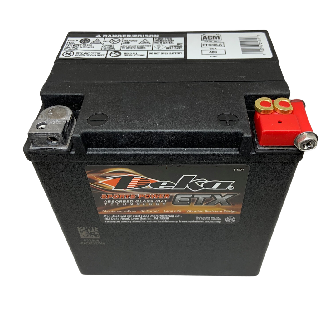 Deka ETX30L Battery - OEM 12V 400 CCA 1 Year Warranty