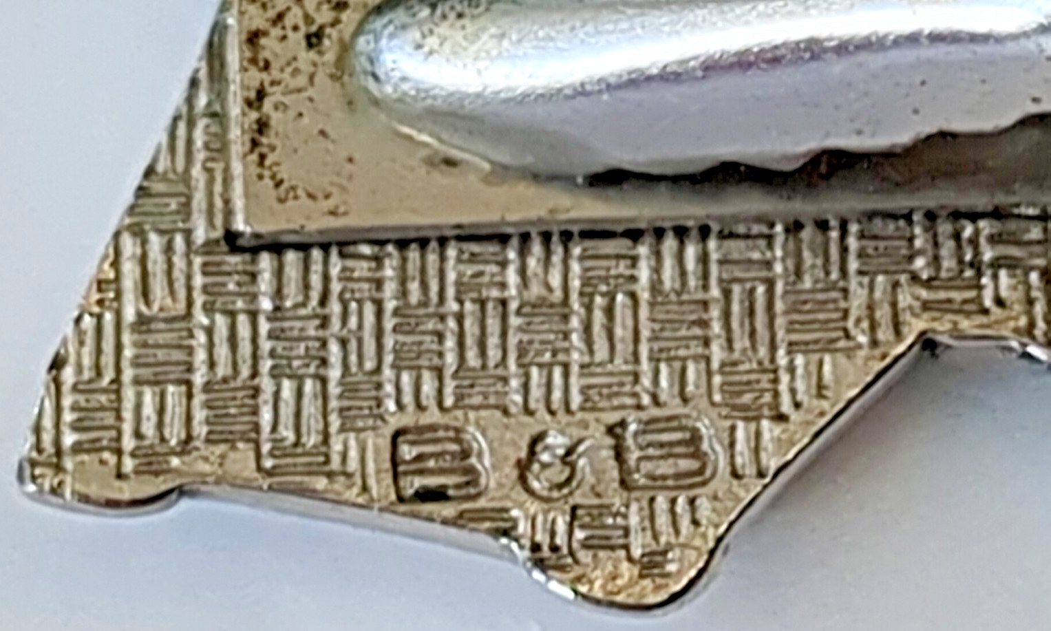 Vintage Rotary Telephone, B & B Tie Clip Bar Clasp Silvertone. Nice Looking