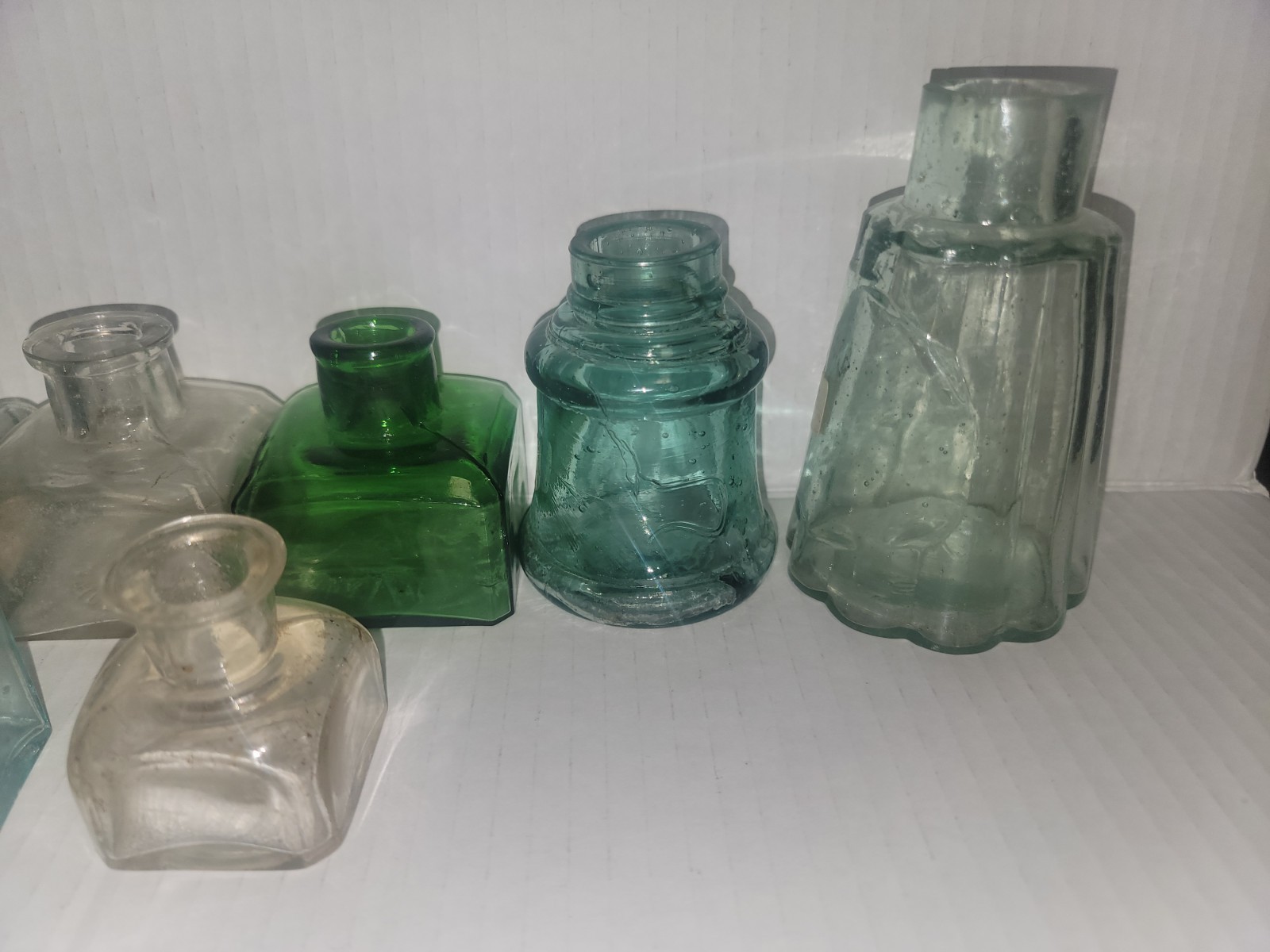 Lot Of 16 Antique Ink Bottles- Free Shipping