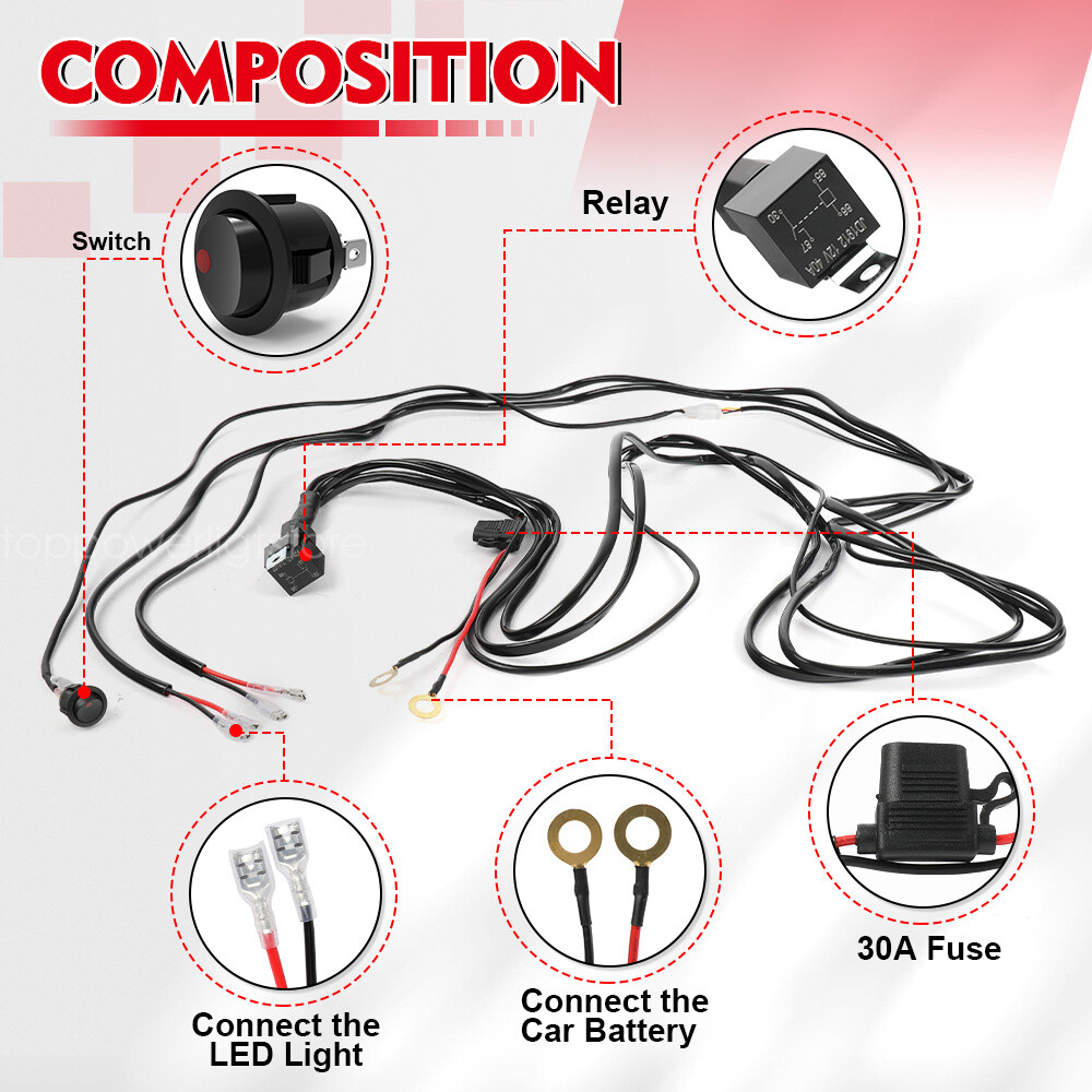 For Can-Am Maverick X3 Roof 6D 50" +7" LED Light Bar+4" Dual Color Pods Wire Kit