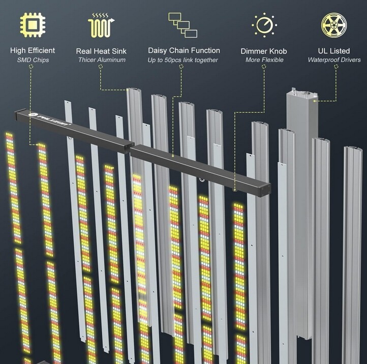 1000W Spider LED Grow Light Bars Full Spectrum for Indoor Plants Commercial Lamp