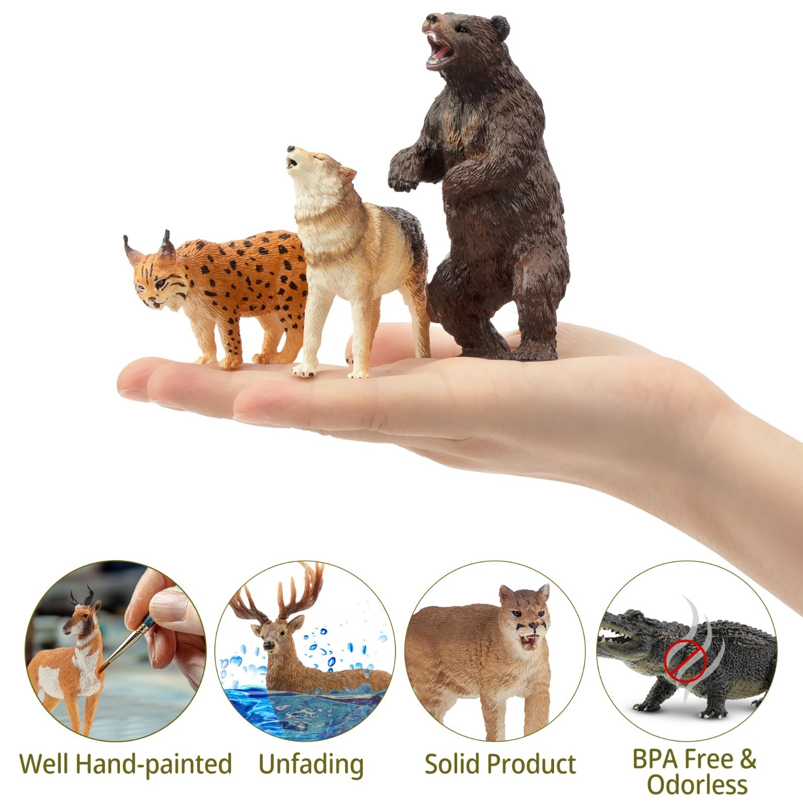 Toymany Forest Animal Figurine Playset Collectible Toy Set