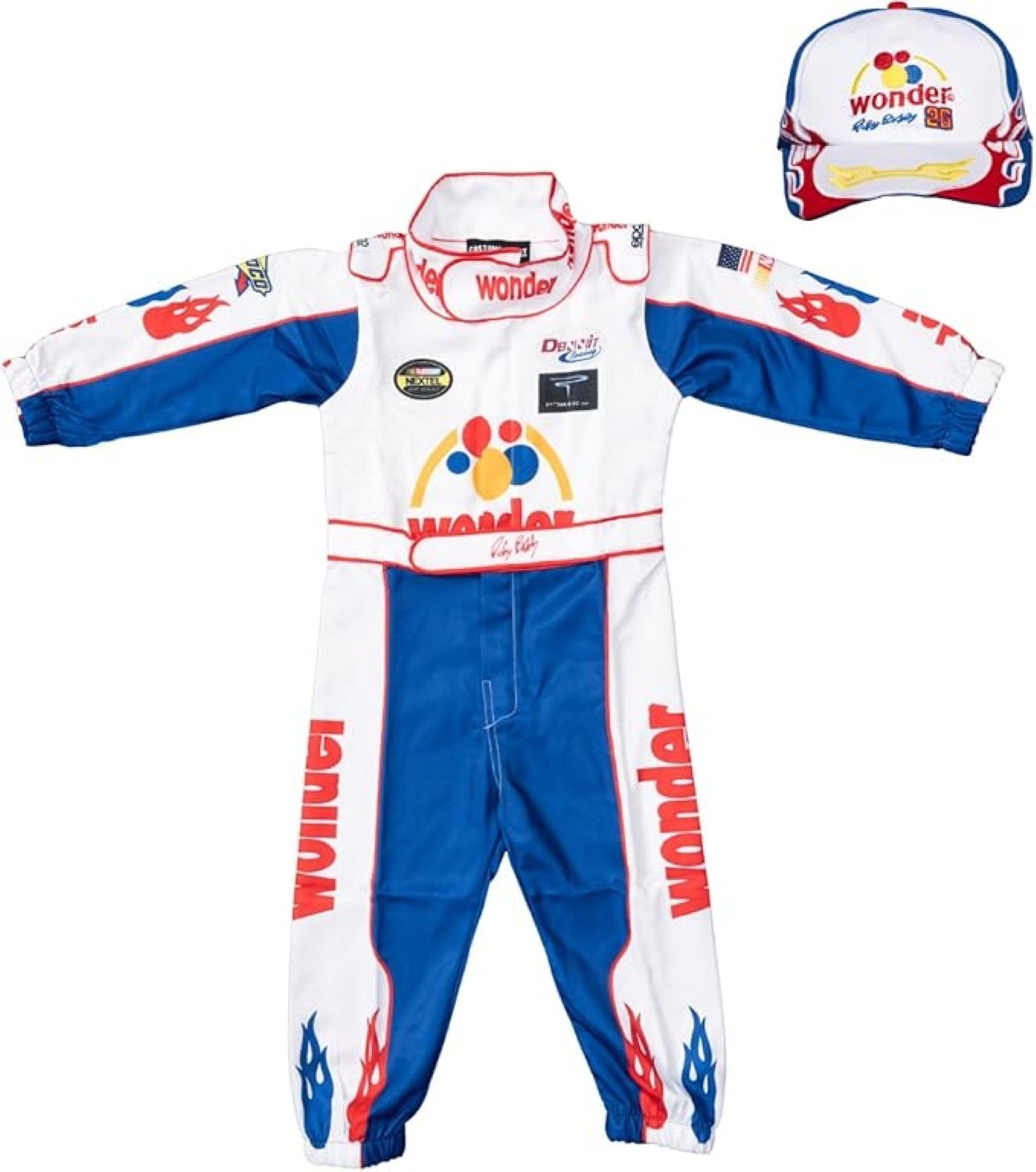Ricky Bobby Movie Kids Toddler Halloween Cosplay Costume Set (Suit & Hat)