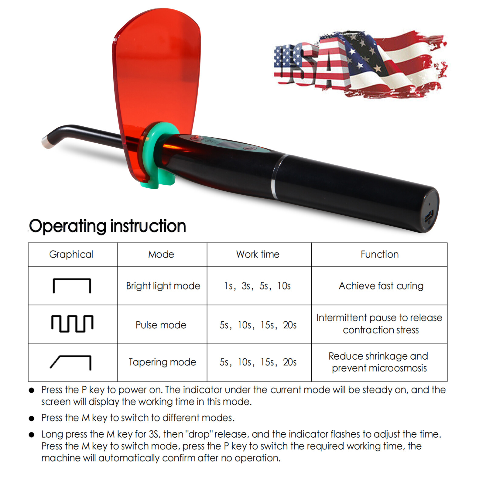 Dental Estilo Woodpecker Lampara /Fotocurado con Sistema de Blanqueamien
