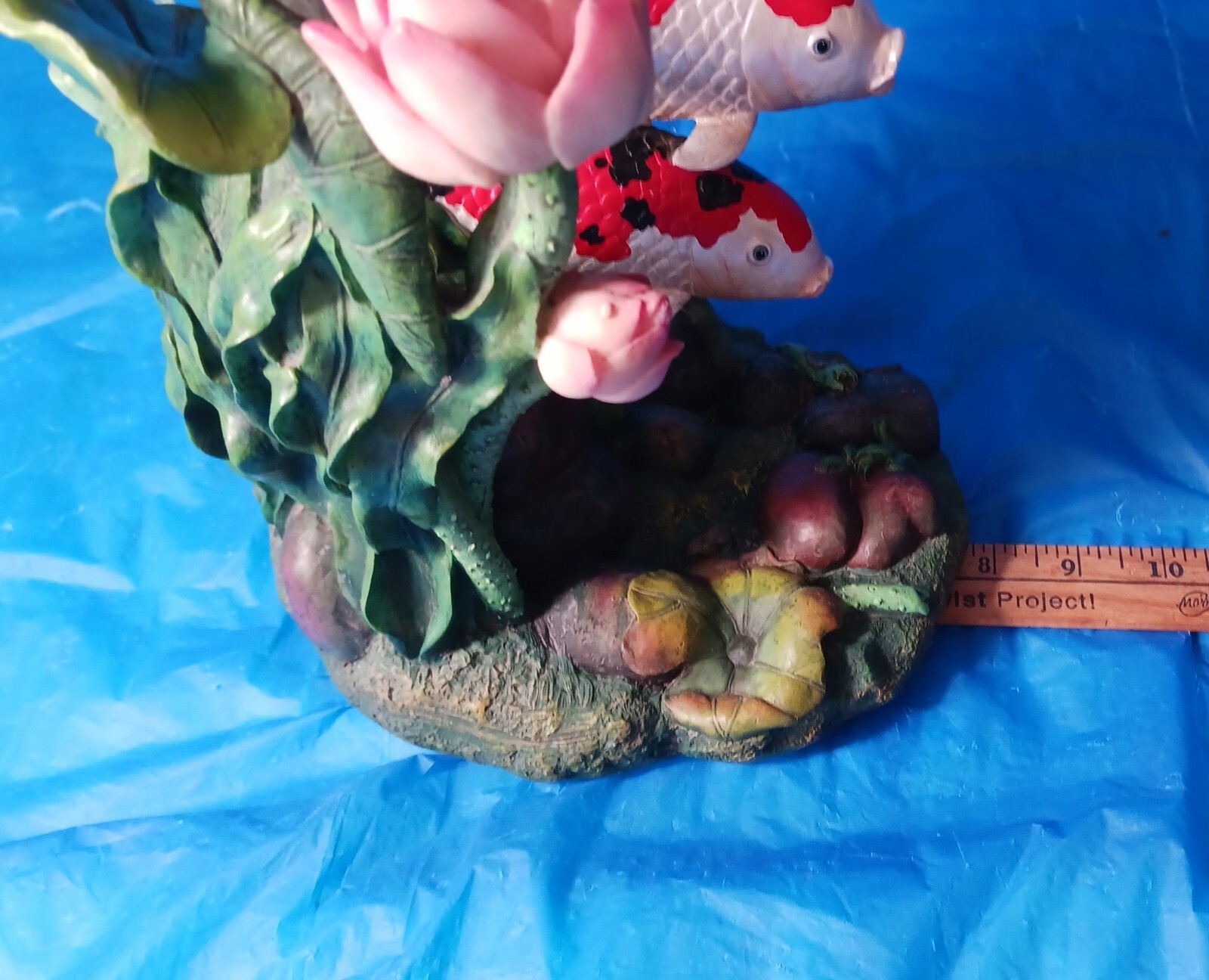 Tropical Koi Fish Lovers Wine Bottle Holder 9" Novelty Unique Decor No Wine