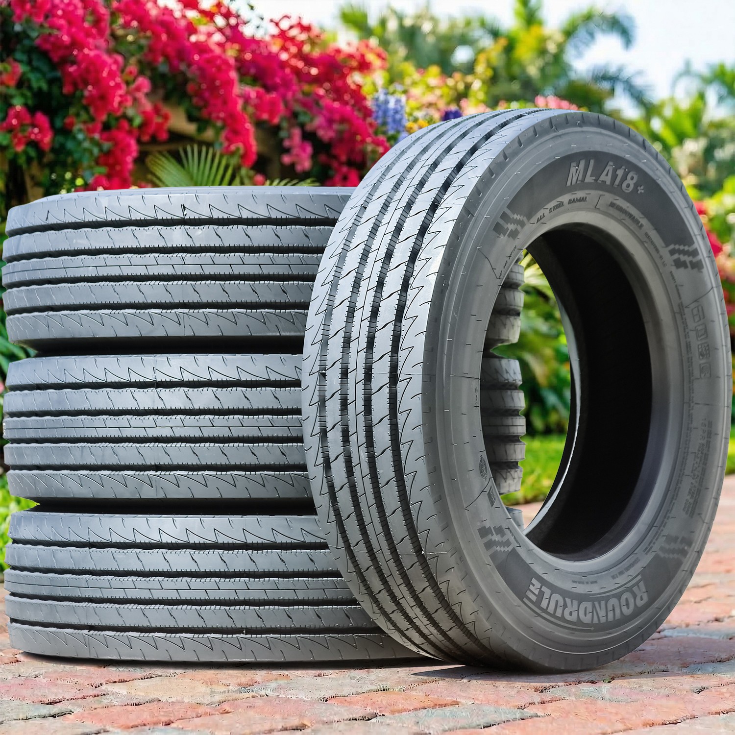 2 Tires Roundrule MLA18+ All Steel 245/70R19.5 H 16 Ply All Position Commercial