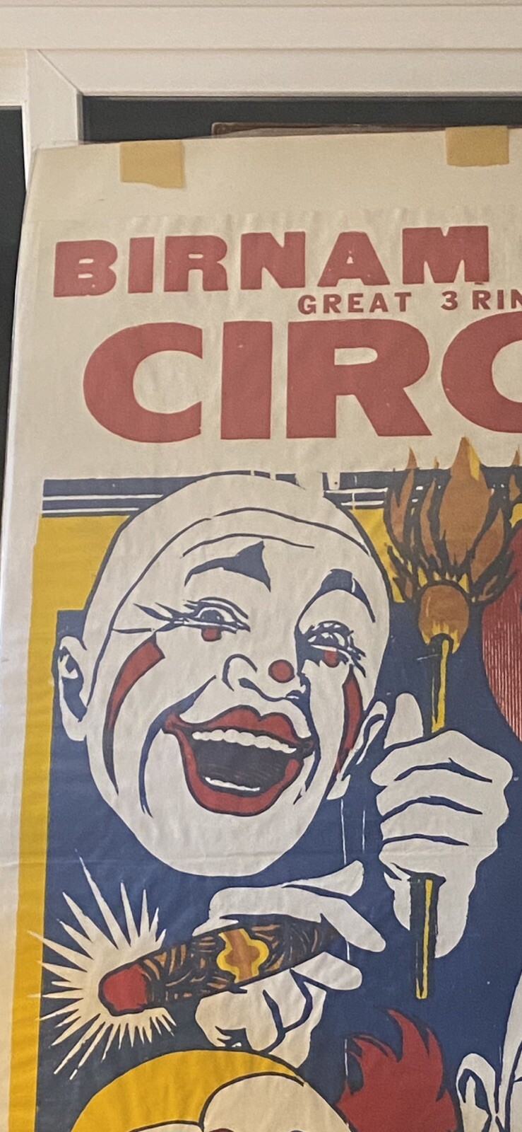 BIRNAM BROS 3 Ring Circus-4 Clown Poster 42”x28” Super Rare Vintage Poster