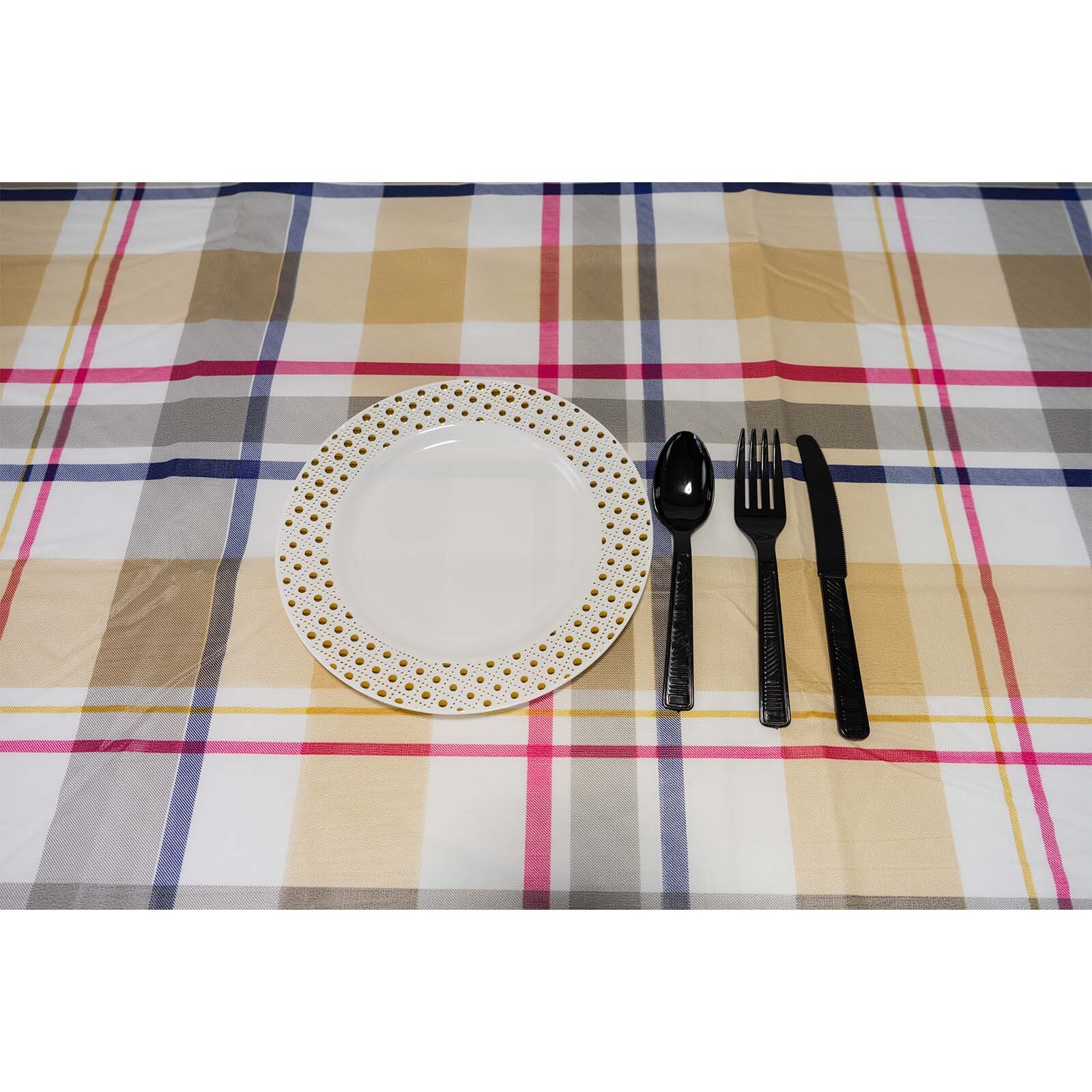 Rectangle Vinyl Flannel Backed Tablecloths Heavy Duty Waterproof Table Cover
