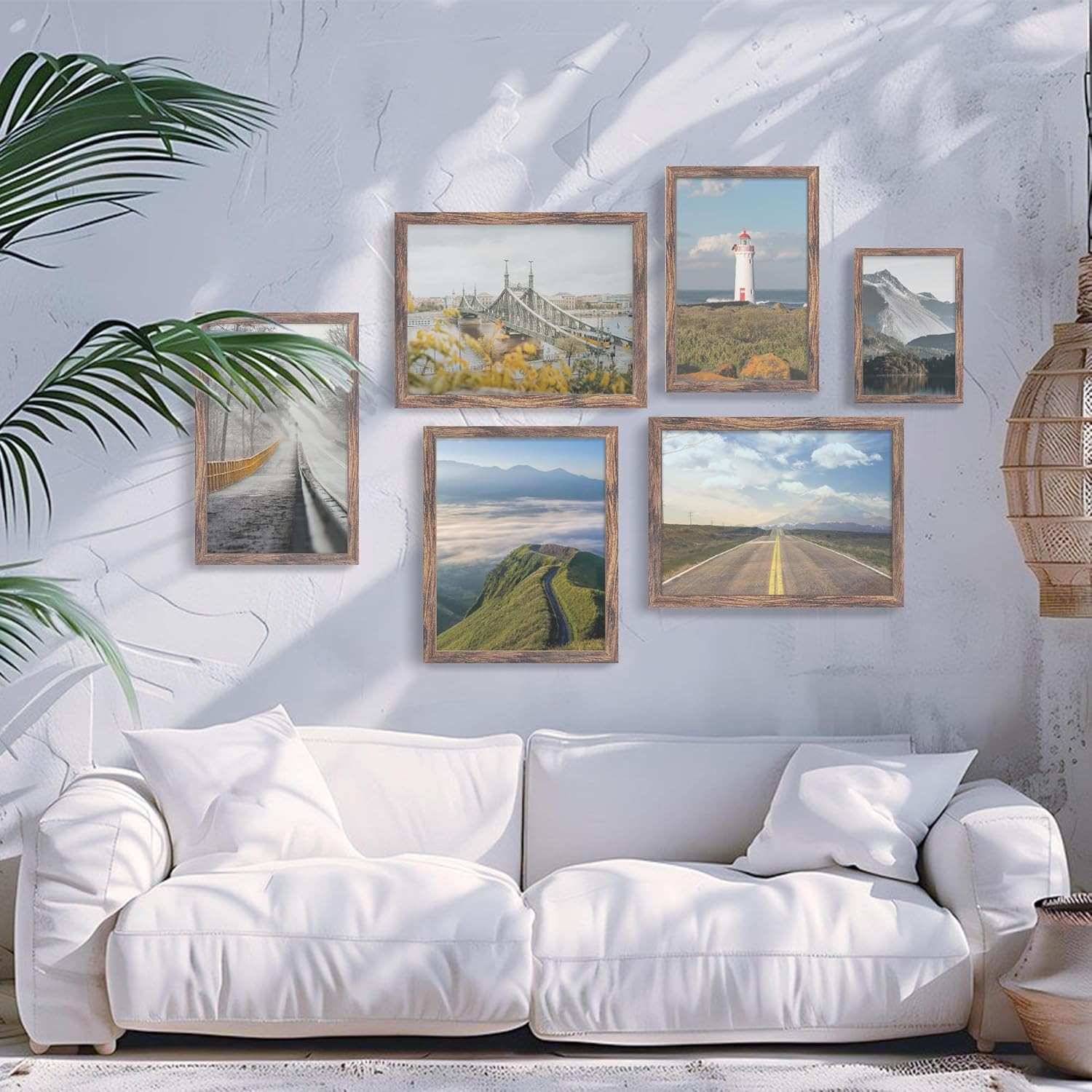 12X16 Picture Frame Brown Classic Frame for Horizontal or Vertical Wall Mounting