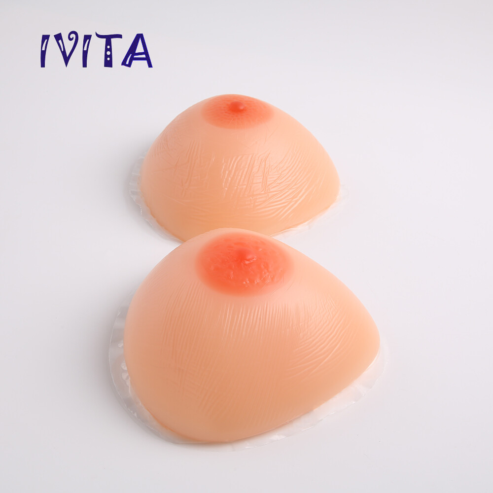 Full Silicone Breast Forms AA-FF Cup Self-Adhesive Triangle Breasts Crossdresser