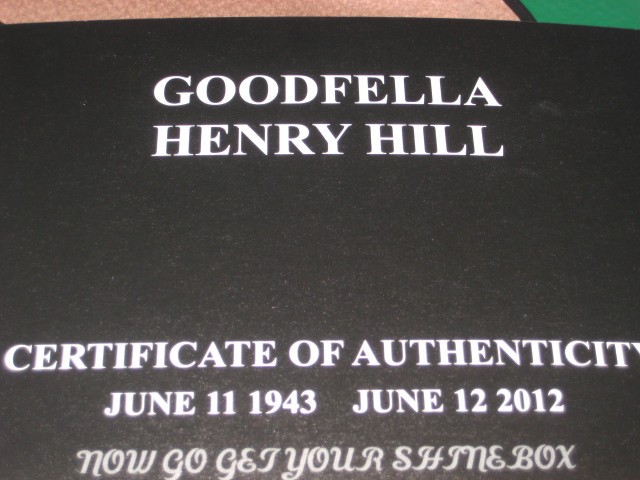 BILLY BATTS AT THE SUITE AUCTION NOW !!!! HENRY HILL ORIGINAL GOODFELLA
